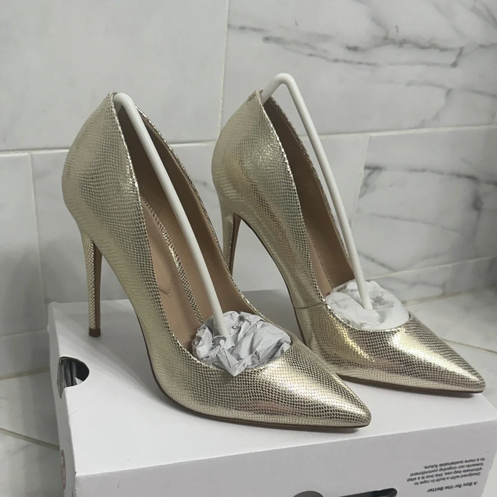 Aldo Stessy 2.0 Gold Heels - Picture 1 of 7